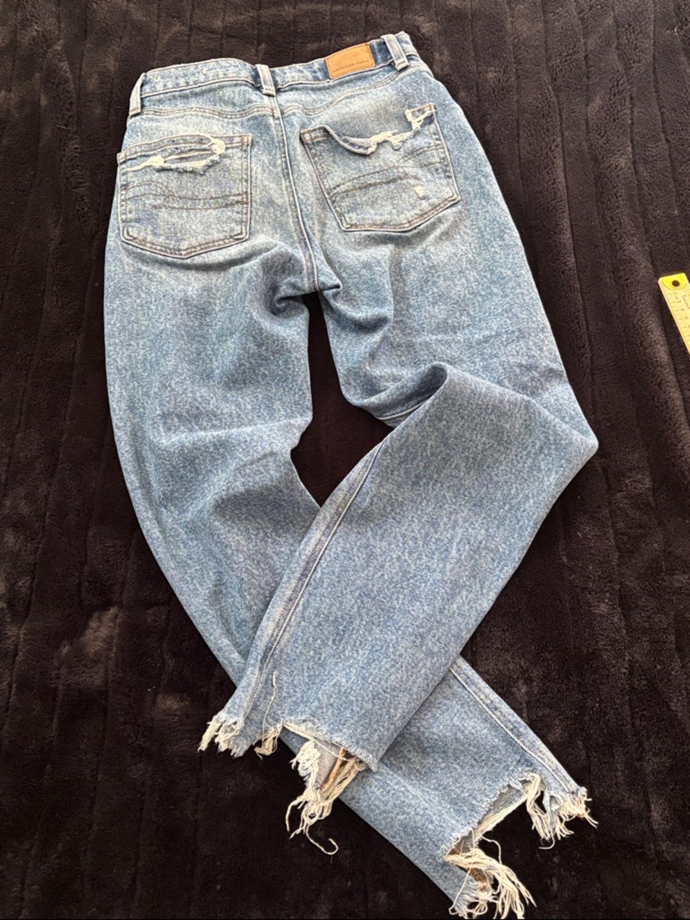 American Eagle Outfitters Light Blue Distressed Straight Leg Jeans - Picture 6 of 6